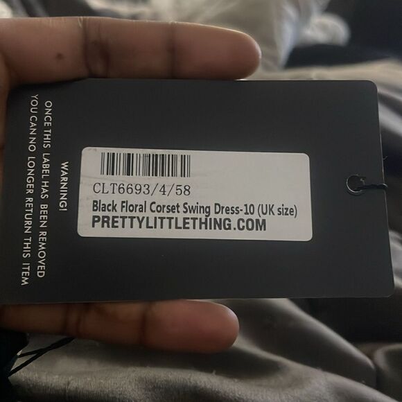 NWT BLACK FLORAL CORSET SWING DRESS - Picture 6 of 6